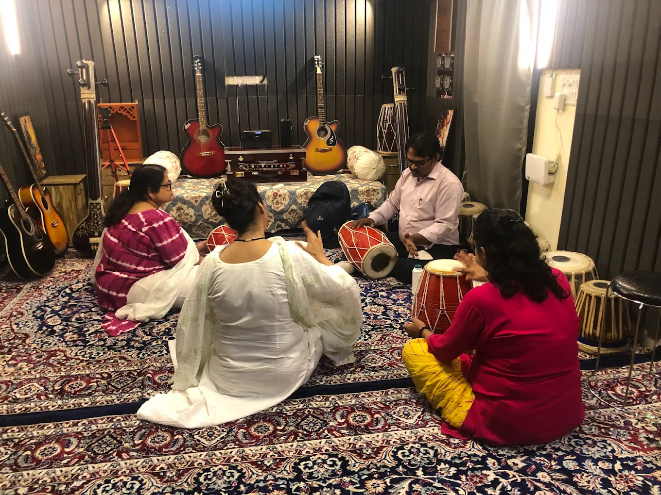 A tabla and dholak class in session